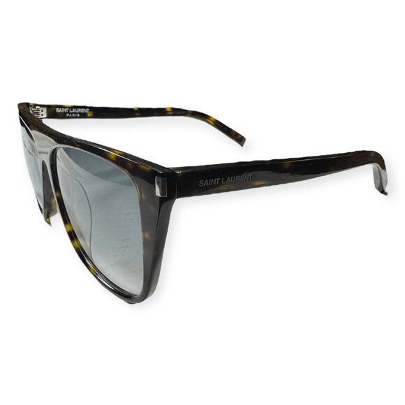 Saint Laurent SL 1/F Oversized Sunglasses 003 Brown Havana Grey Lenses 145mm - Picture 1 of 9